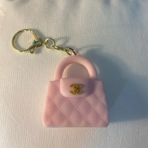 Fashion Pink Quilted Keychain/Bag Charm - Picture 3 of 3
